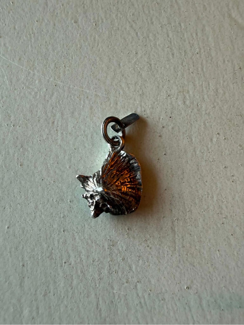 Sterling Silver Conch Shell Pendant Charm - Silver